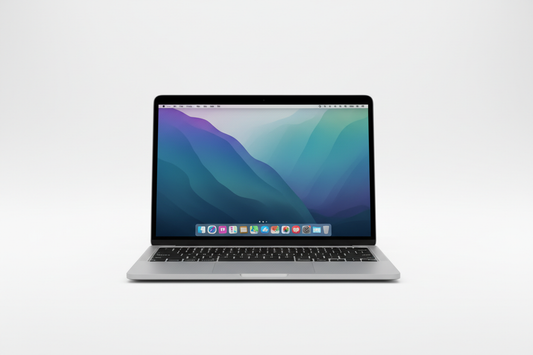 Apple MacBook with screen facing forward