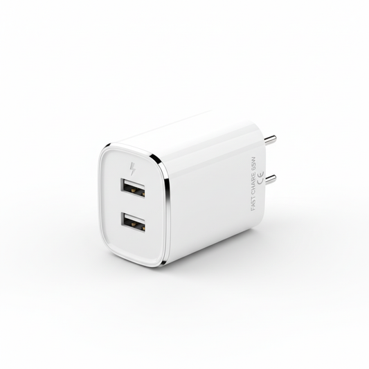 White fast charger on white background