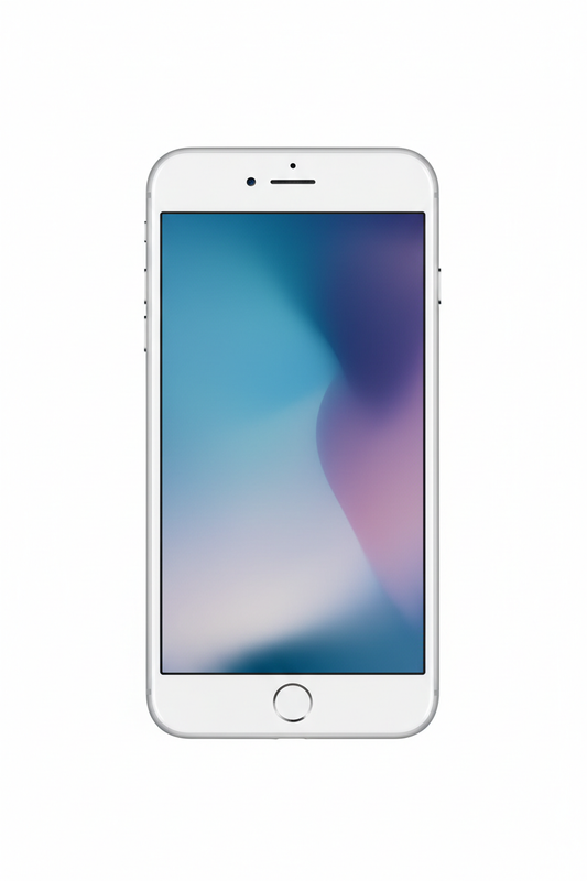 iPhone 8 front view on white background
