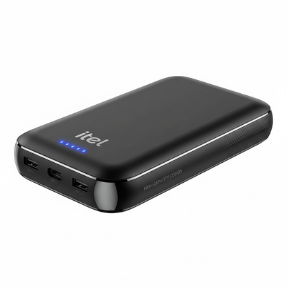 Large Itel power bank on white background