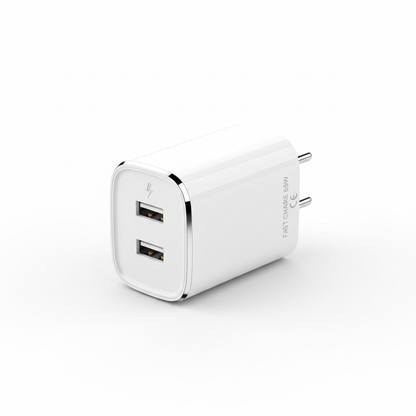 White fast charger on white background